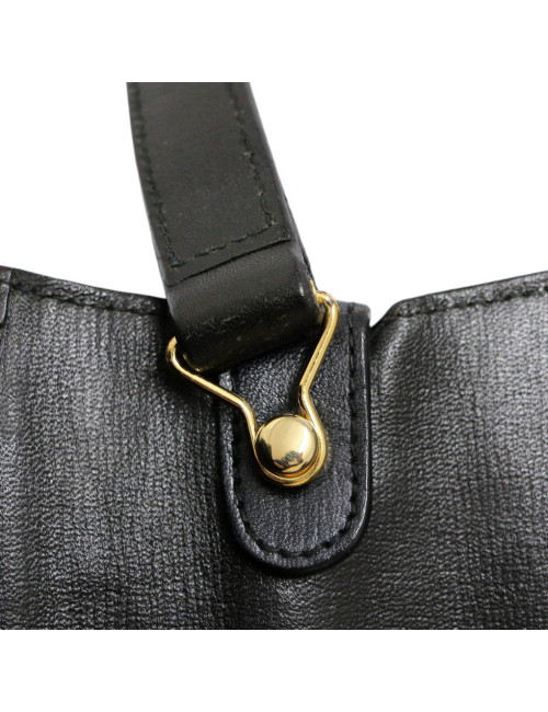 Sac CARTIER cuir noir vintage