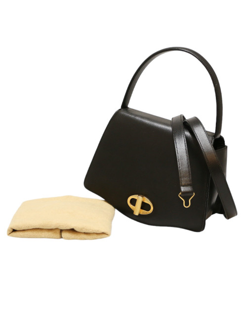 Sac CARTIER cuir noir vintage