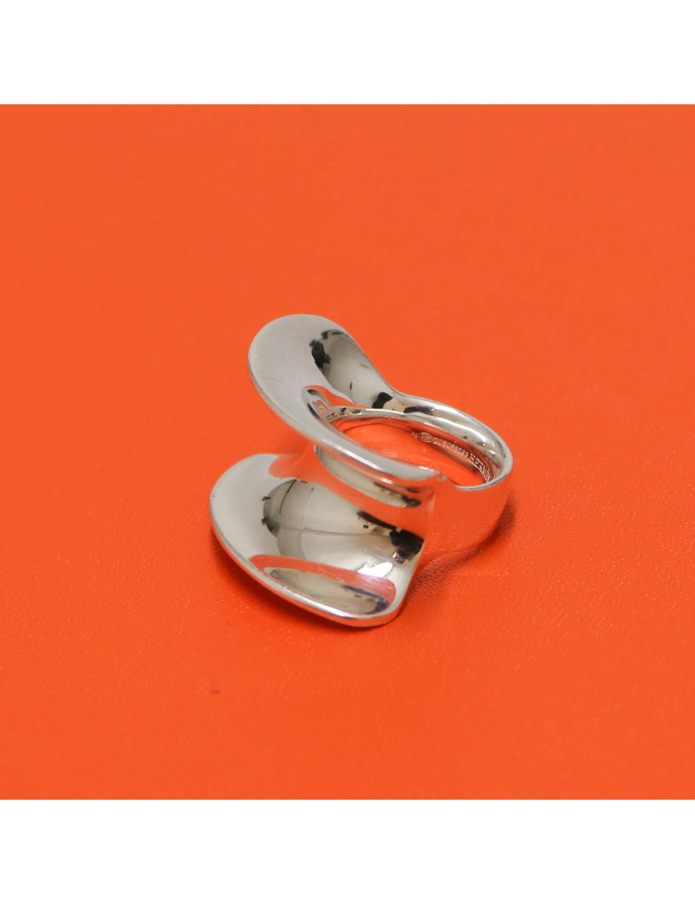 HERMES silver ring size 52