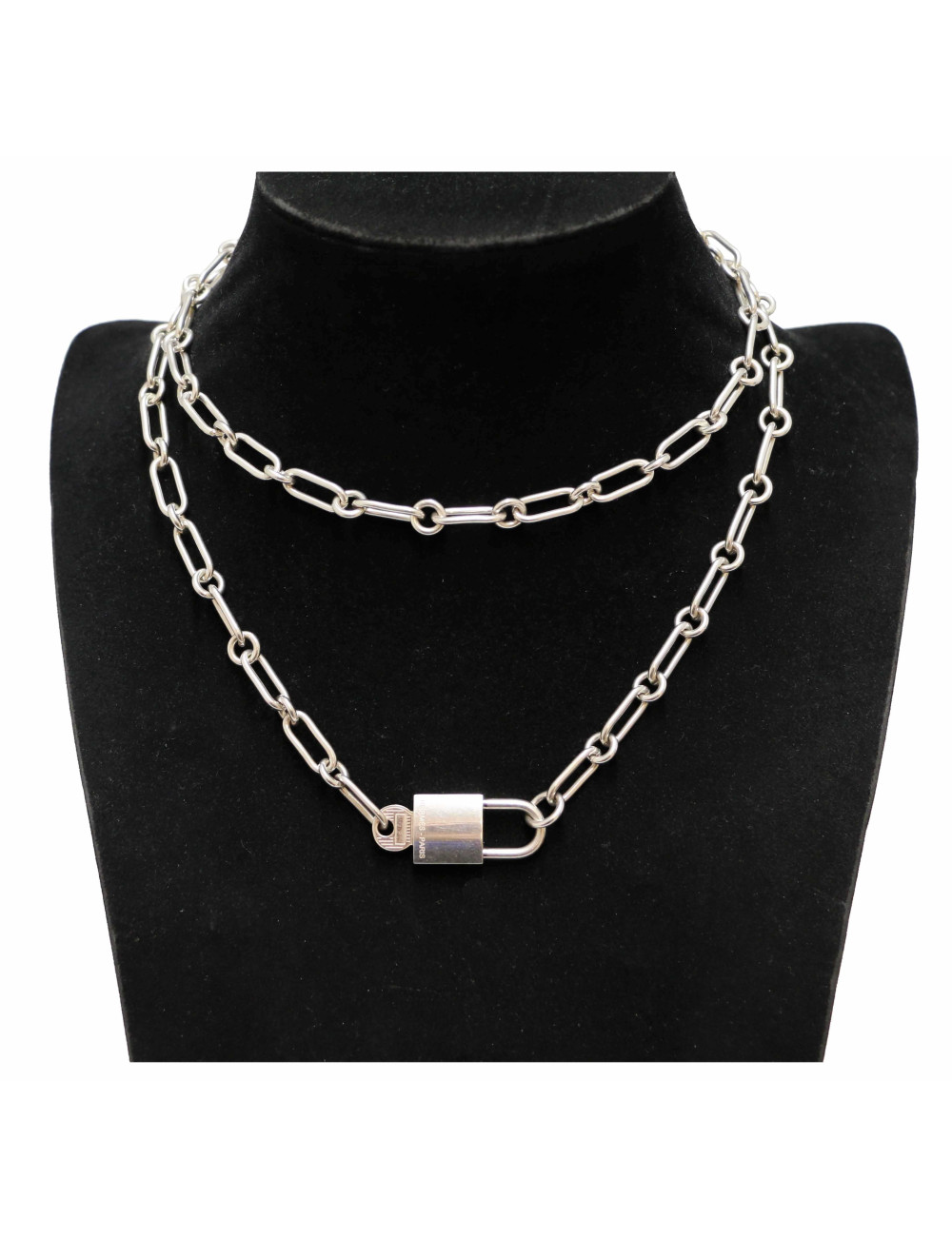 Sautoir long HERMES argent