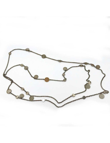 Sautoir HERMES Confettis argent or rose 