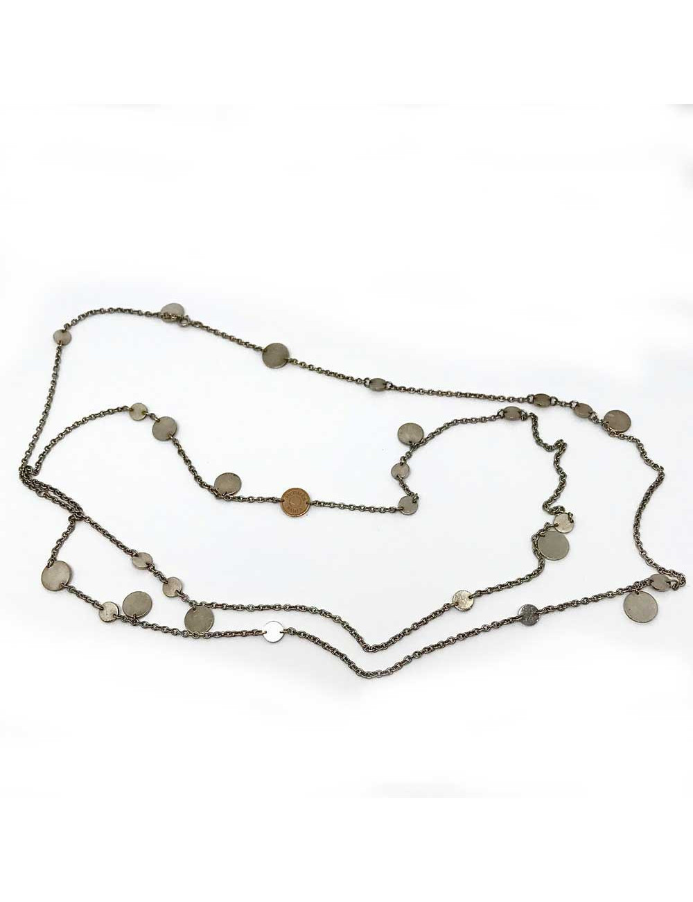 Sautoir HERMES Confettis argent or rose 