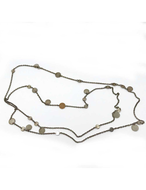 Sautoir HERMES Confettis argent or rose 