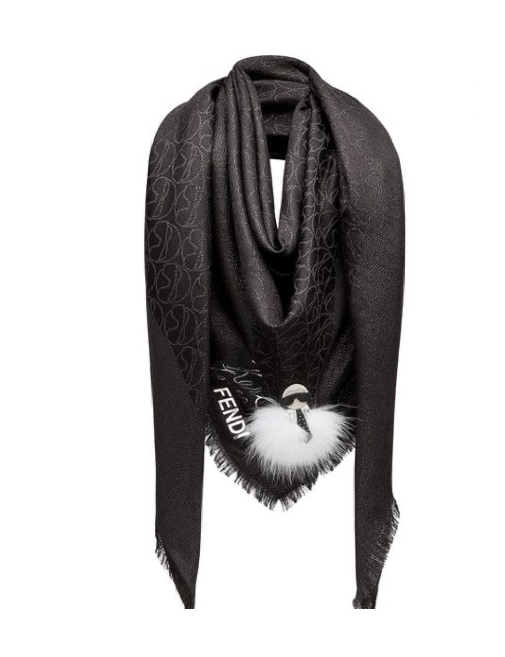 Châle FENDI "Karl Loves" noir