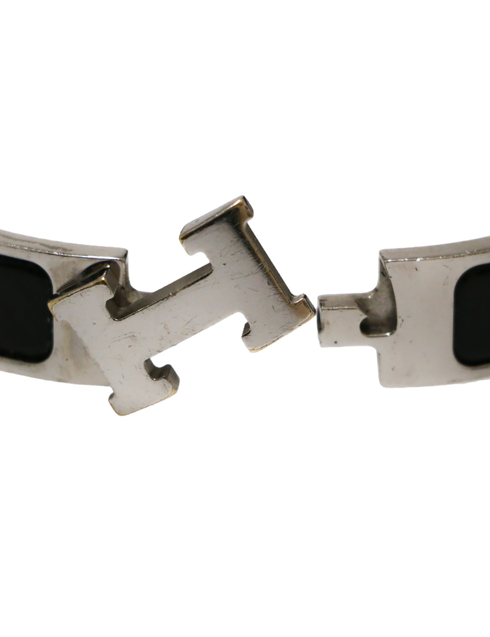 Bracelet clic clac HERMES émaillé noir