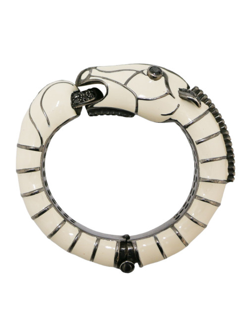 Bracelet rigide émaillé argent 