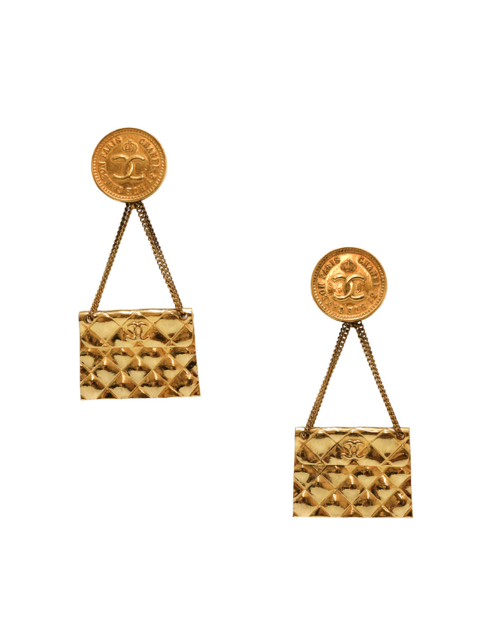 Clips vintage CHANEL sac matelassé