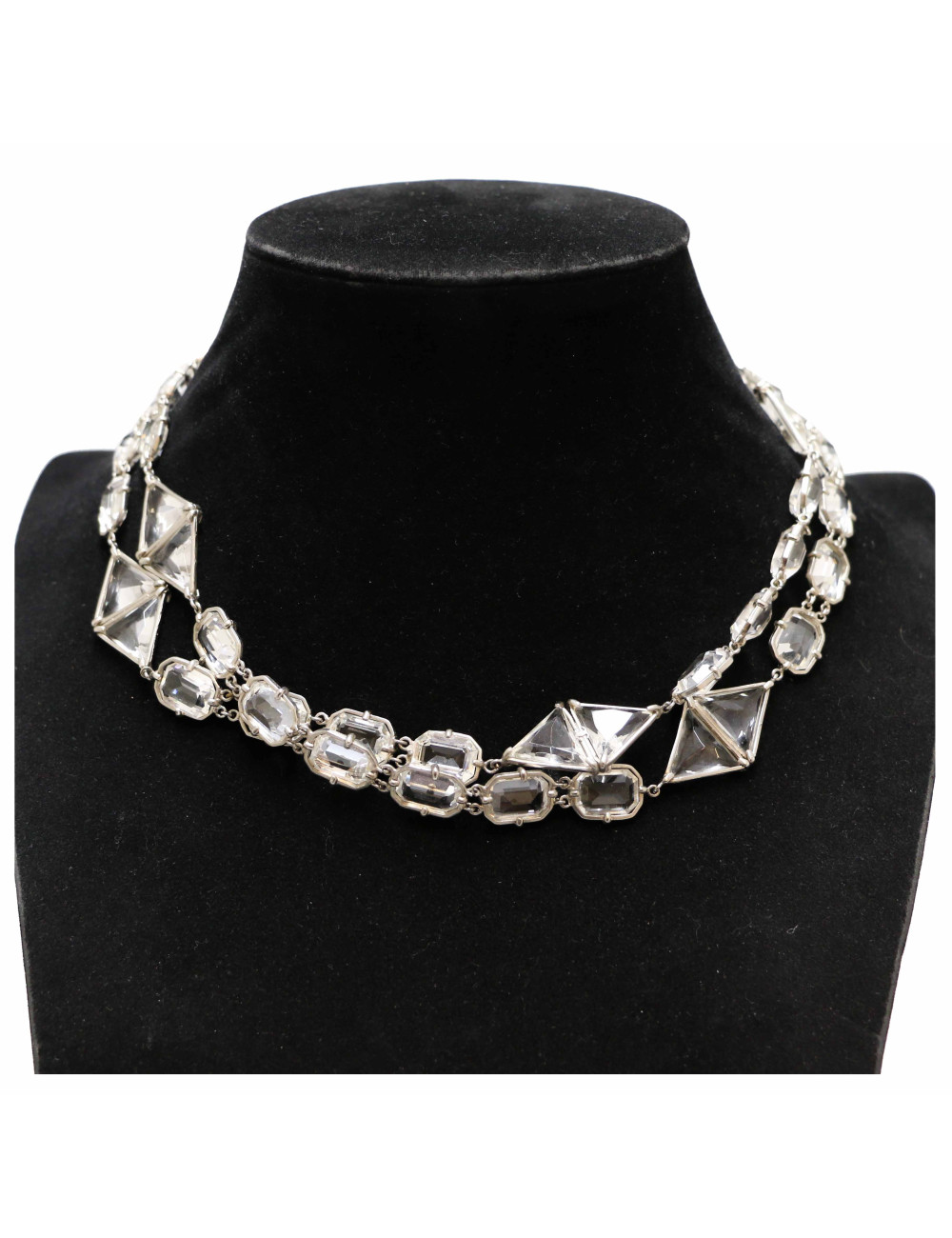 CHANEL vintage cut Swarovski crystals long necklace