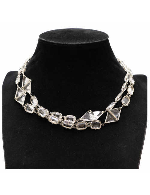 CHANEL vintage cut Swarovski crystals long necklace