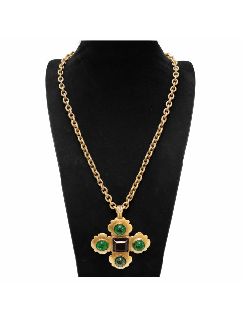 Collier vintage CHANEL pâte de verre