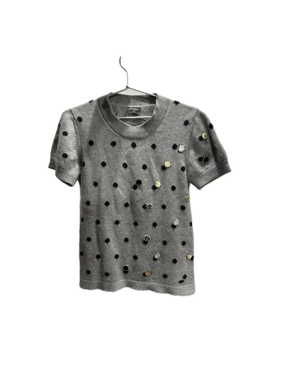 Pull T 40 CHANEL gris cachemire