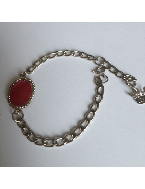 Bracelet cabochon rose bonbon MARGUERITE DE VALOIS