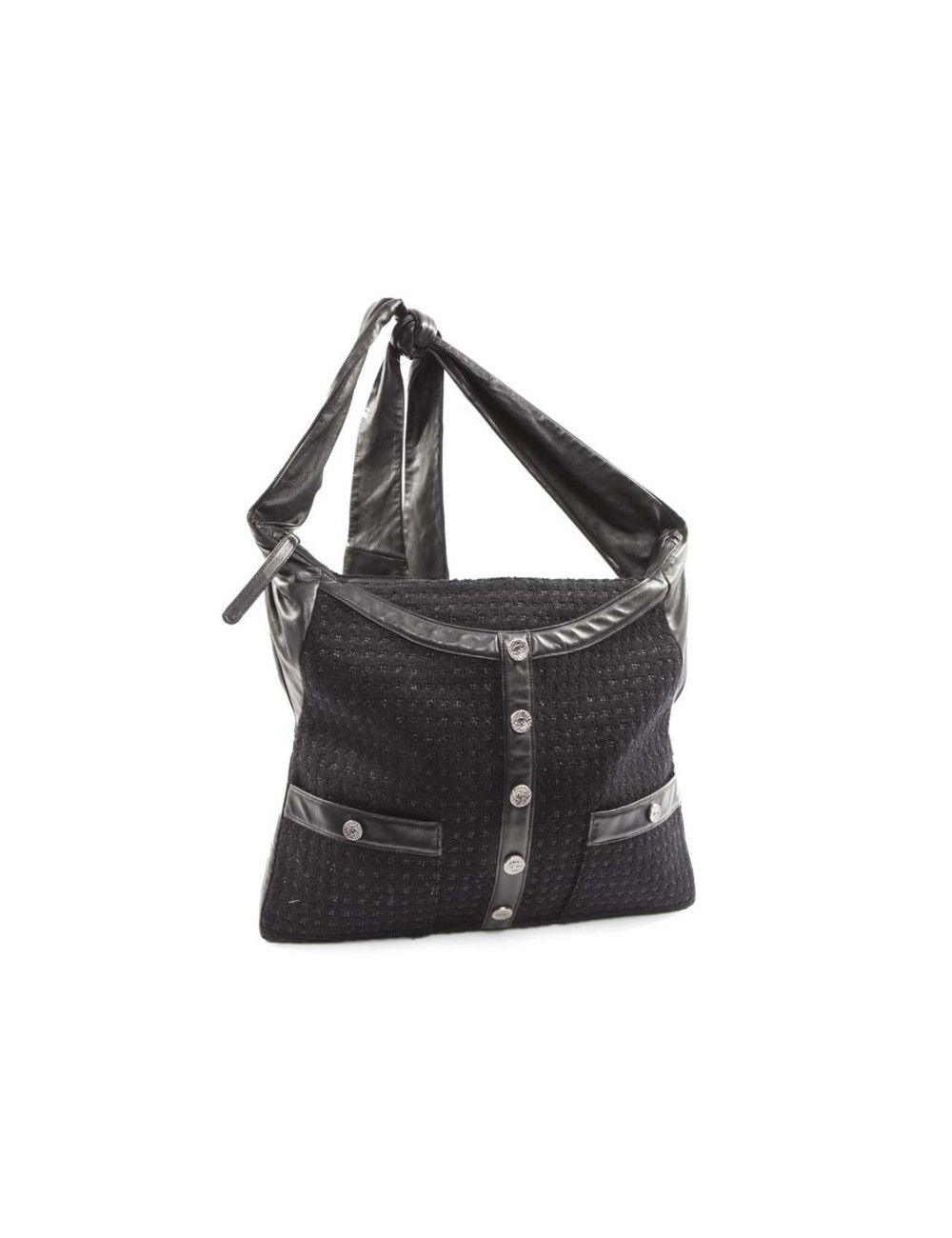 Sac Girl CHANEL tweed noir