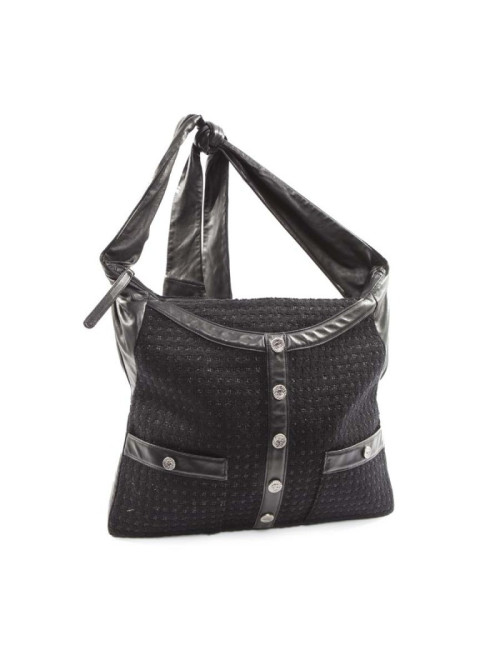 Sac Girl CHANEL tweed noir