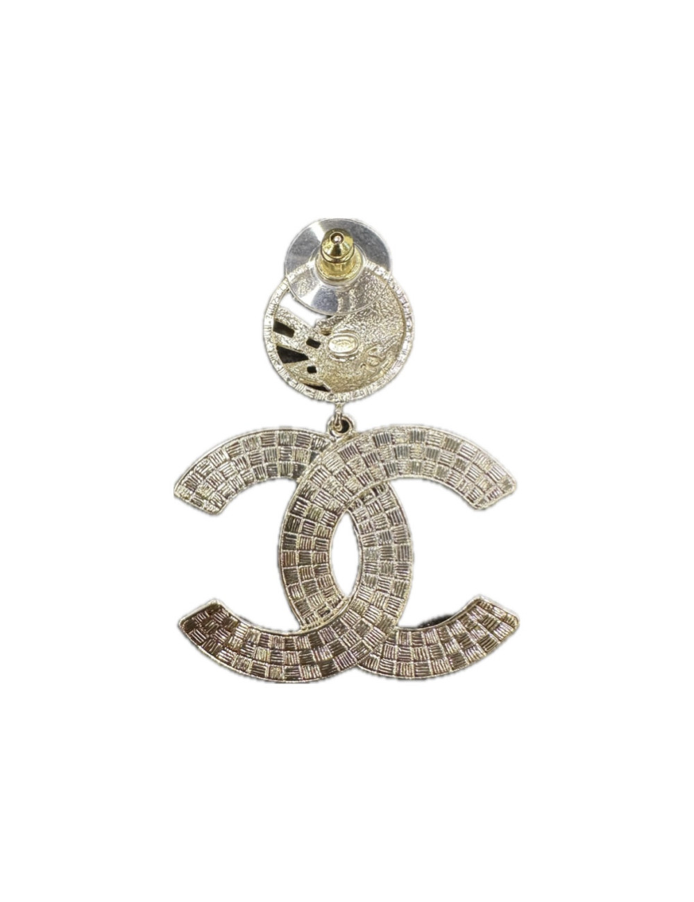 Clous c'oreille CHANEL pendants nacre noir
