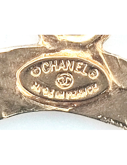 CHANEL vintage gold pendant clip-on earrings