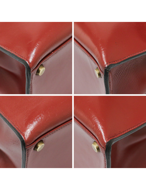  Kelly 32 HERMES sellier rouge H avec bandoulière