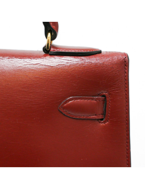  Kelly 32 HERMES sellier rouge H avec bandoulière