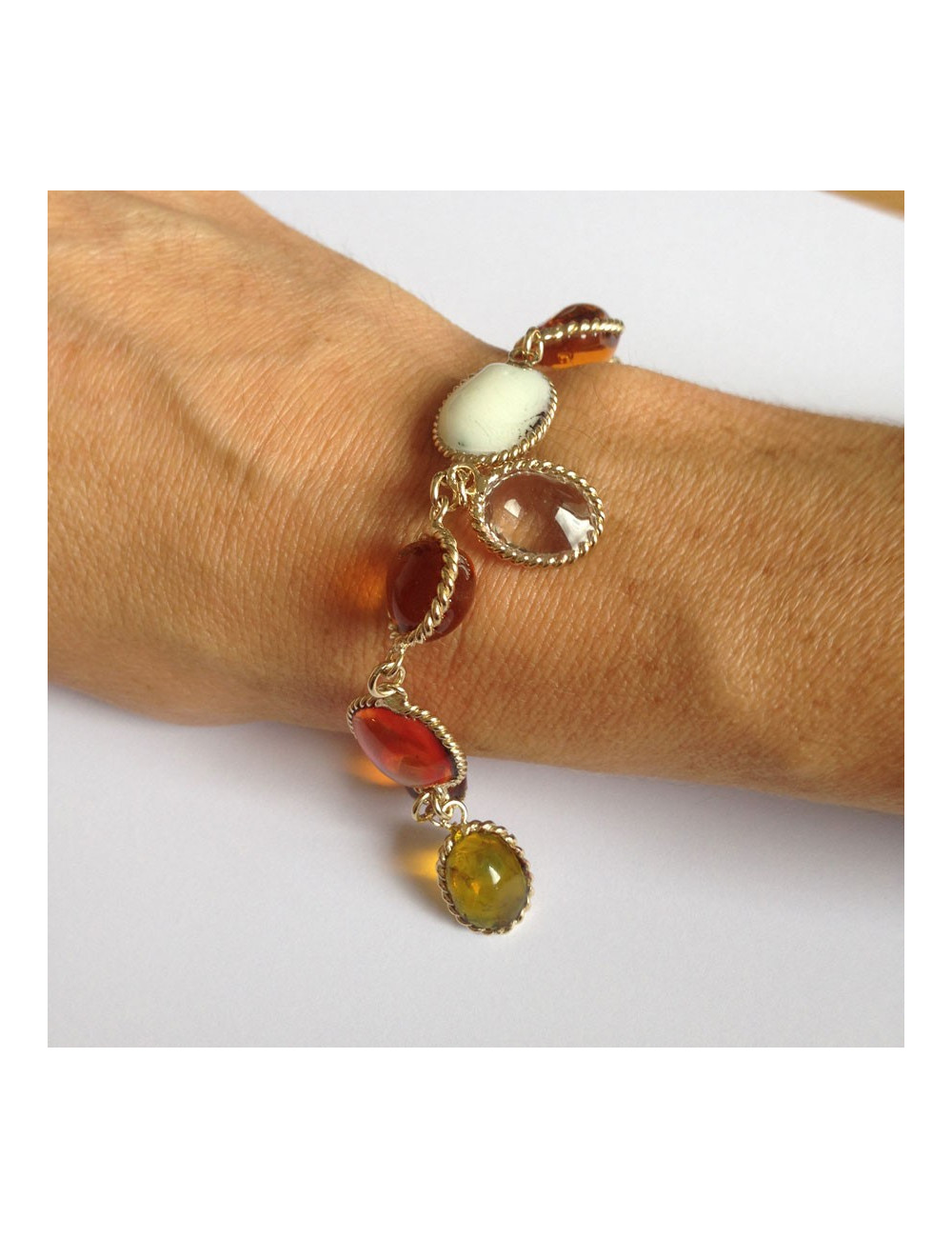 Bracelet gros cabochons MARGUERITE DE VALOIS