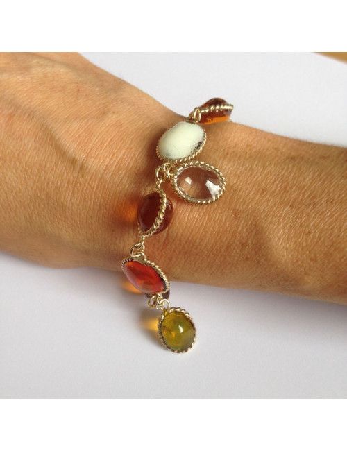 Bracelet gros cabochons MARGUERITE DE VALOIS