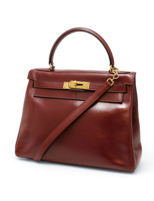 Sac Kelly 28 vintage rouge H HERMES