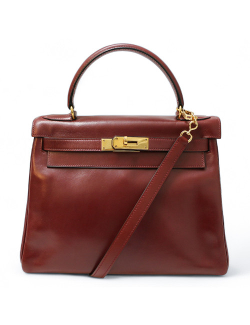 Sac Kelly 28 vintage rouge H HERMES
