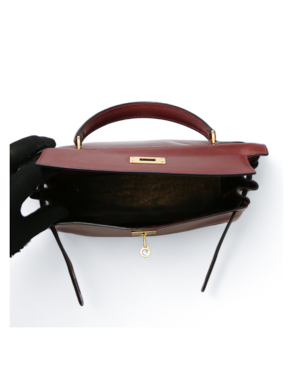 Sac Kelly 28 vintage rouge H HERMES