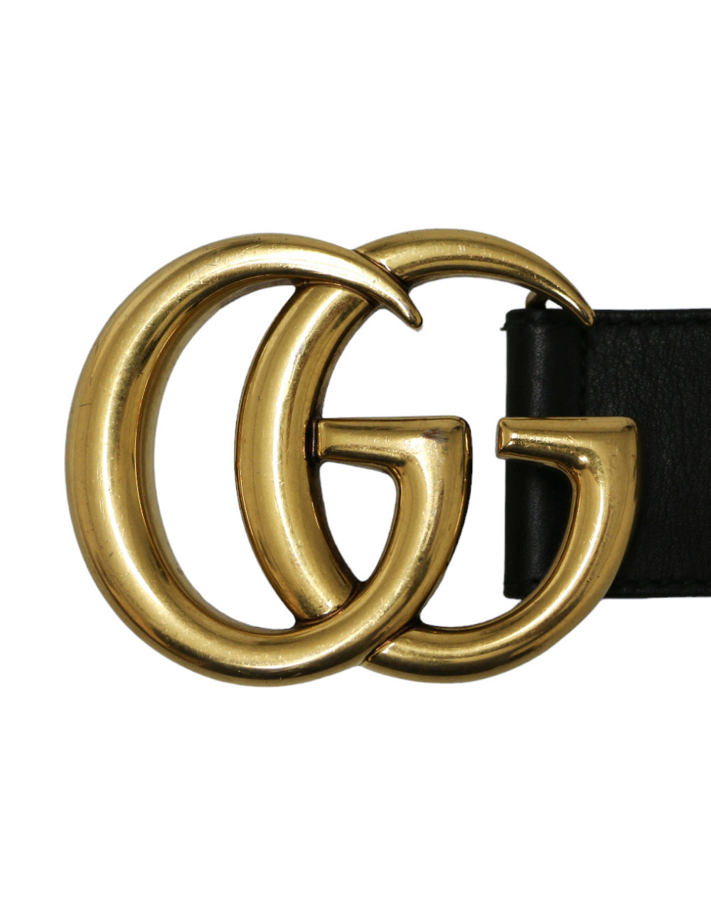 GUCCI black leather belt size 85FR
