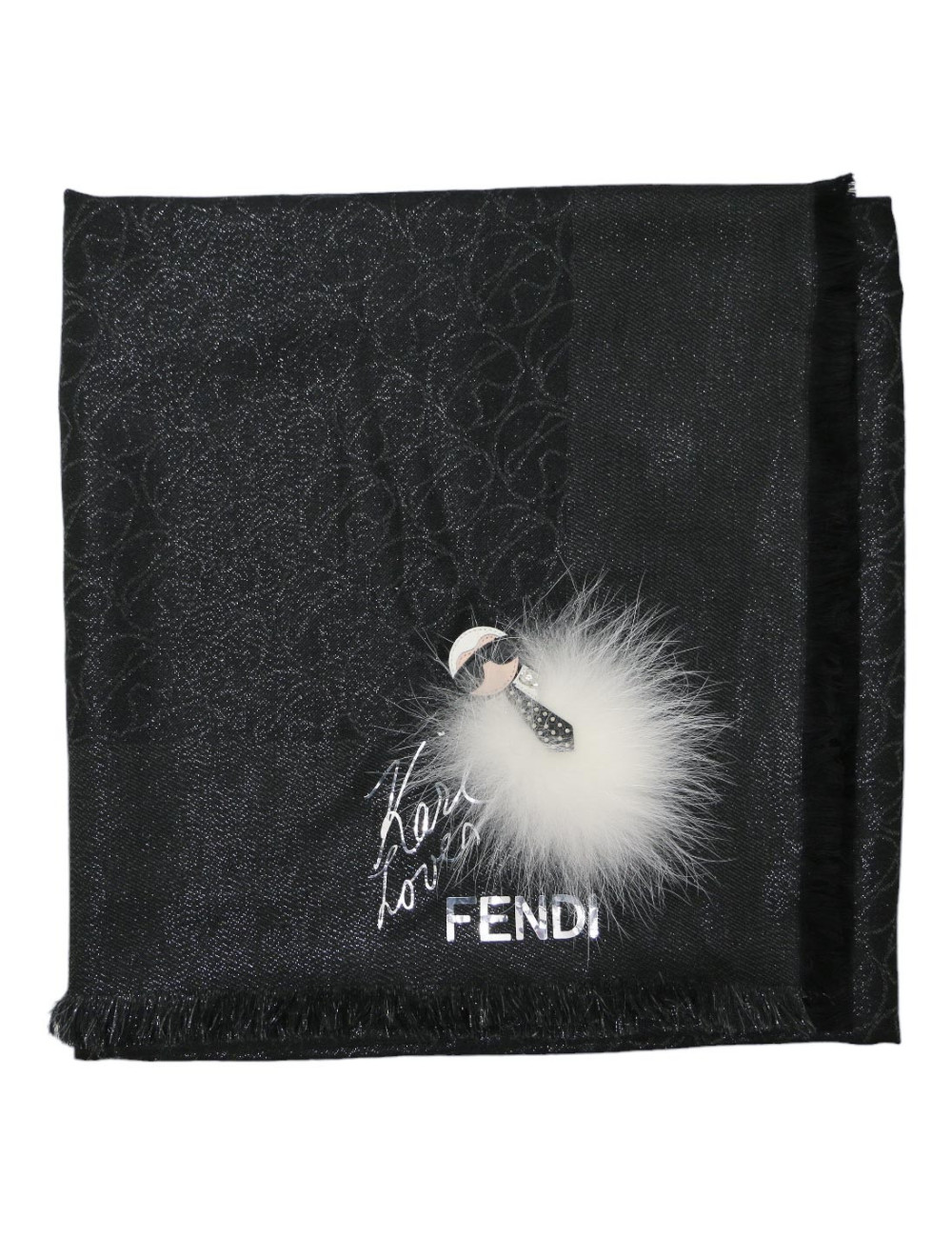 Châle FENDI "Karl Loves" noir