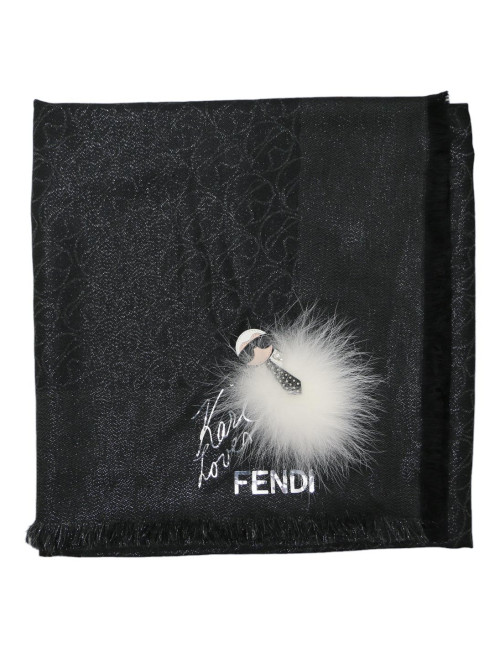 Châle FENDI "Karl Loves" noir