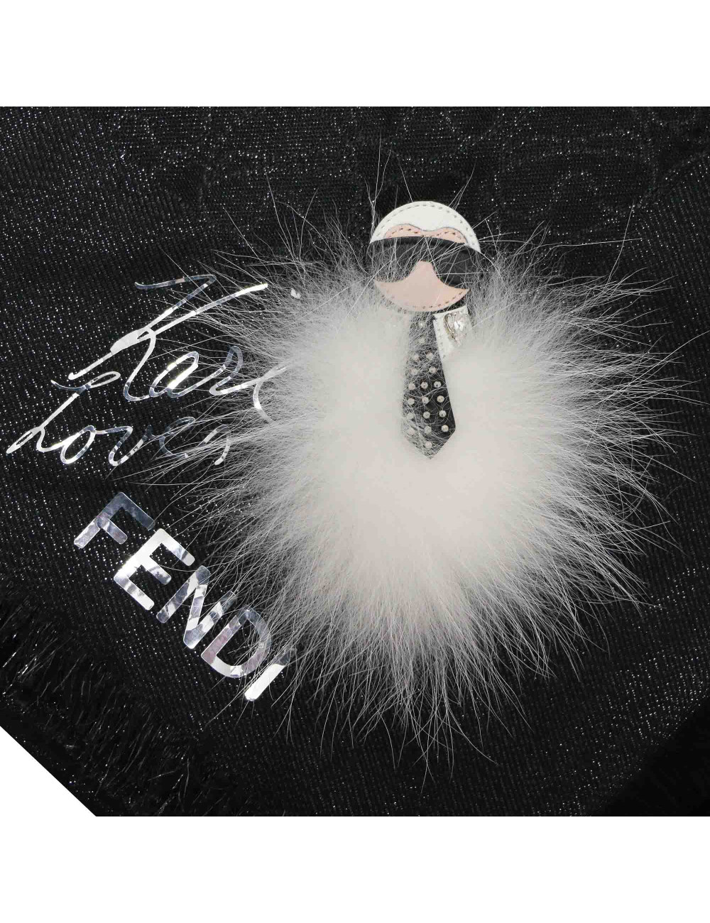 Châle FENDI "Karl Loves" noir