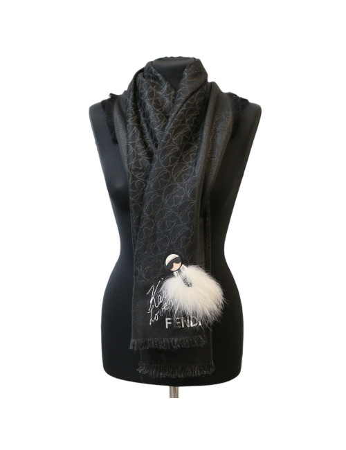Châle FENDI "Karl Loves" noir
