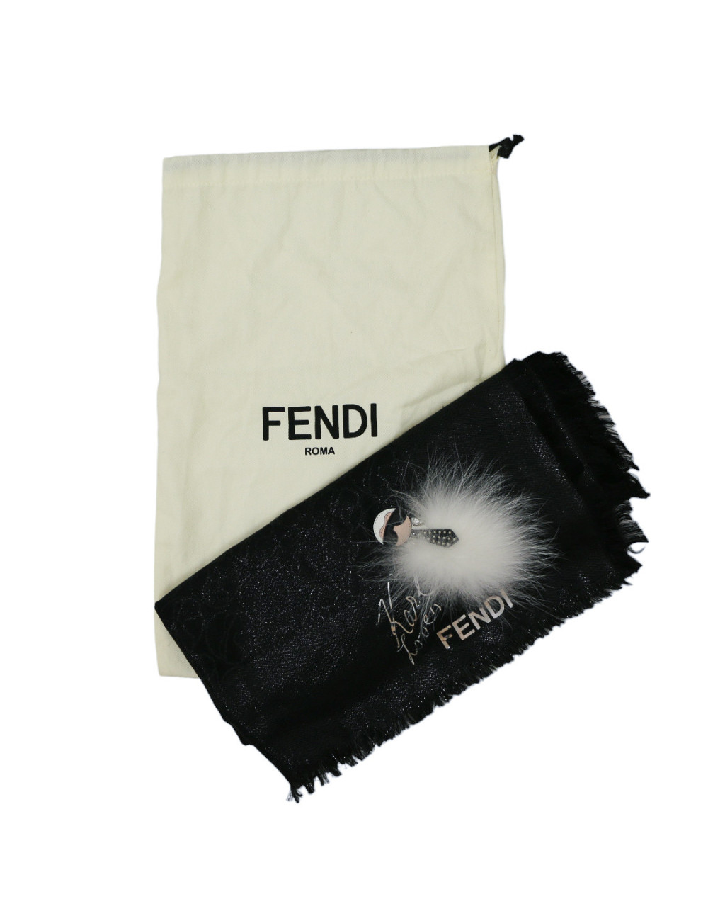 Châle FENDI "Karl Loves" noir