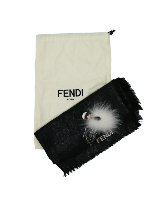 Châle FENDI "Karl Loves" noir
