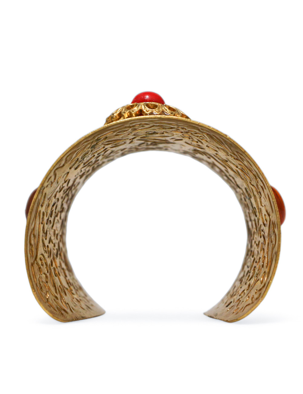 Manchette MARGUERITE DE VALOIS en métal doré et pâte de verre multicolore