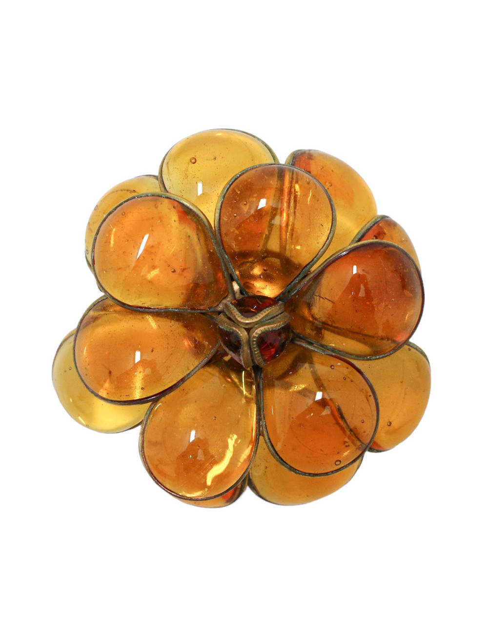 Broche ambre fleur MARGUERITE DE VALOIS