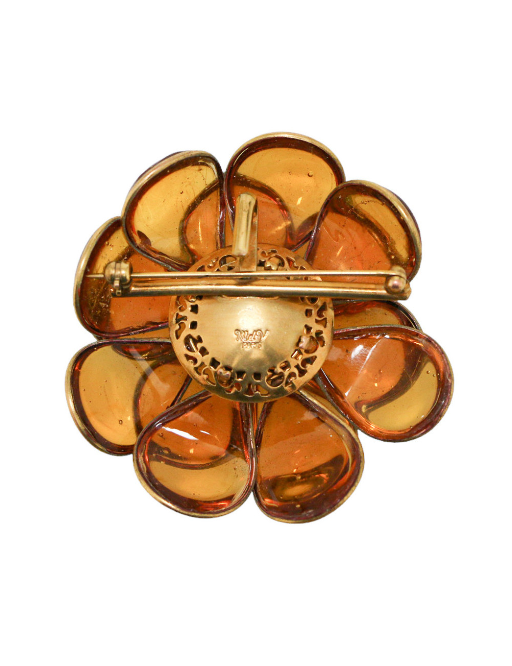 Broche ambre fleur MARGUERITE DE VALOIS