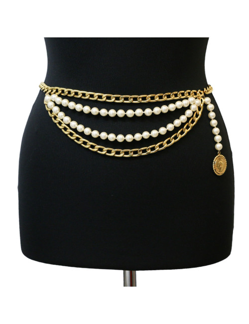 CHANEL perlescent pearls belt