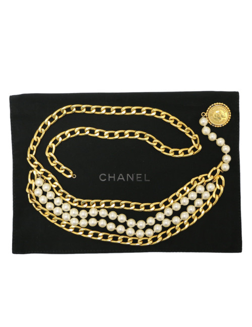 CHANEL perlescent pearls belt