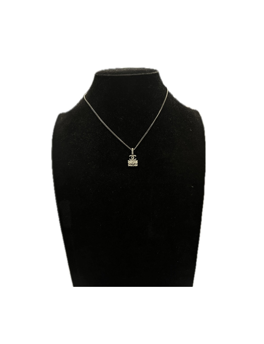 Chaine pendentif CHANEL argent sac à main