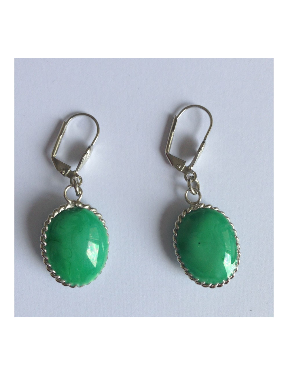 Clous pâte de verre jade MARGUERITE DE VALOIS