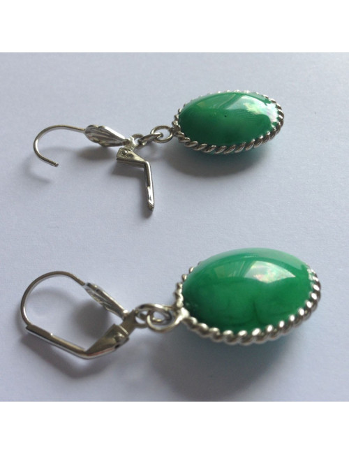 Clous pâte de verre jade MARGUERITE DE VALOIS