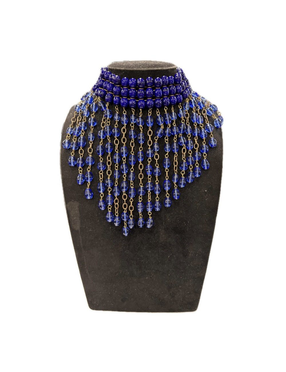 Chocker MARGUERITE DE VALOIS perles pendantes pâte de verre