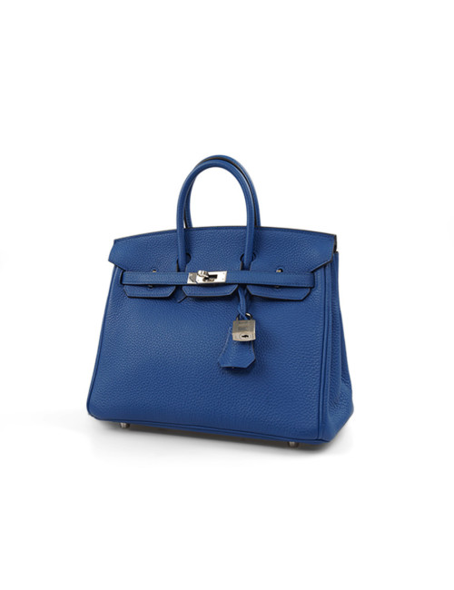 Birkin 25 HERMES Togo bleu royal