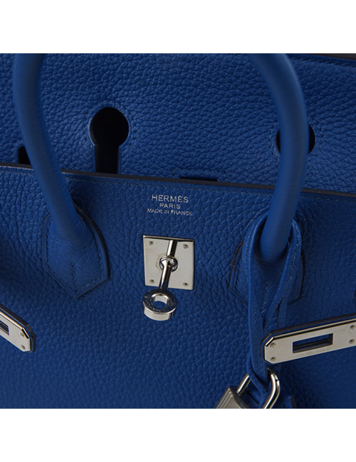 Birkin 25 HERMES Togo bleu royal