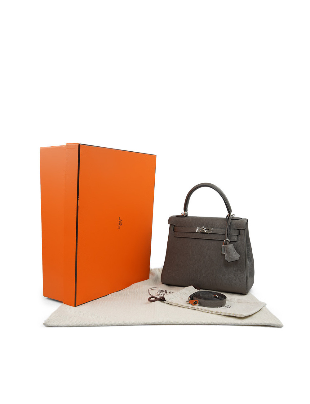 Kelly II 25HERMES Togo gris Meyer