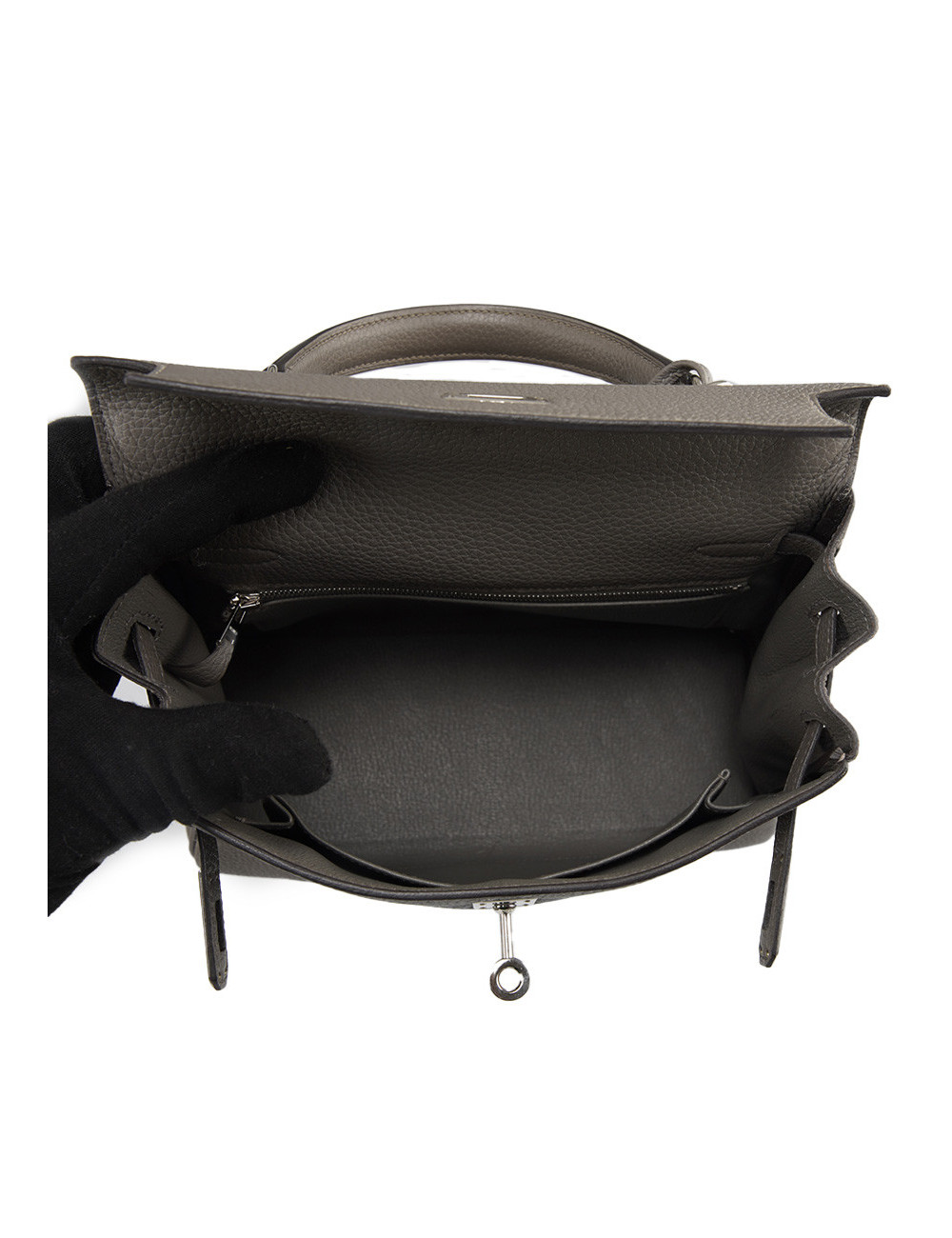 Kelly II 25HERMES Togo gris Meyer