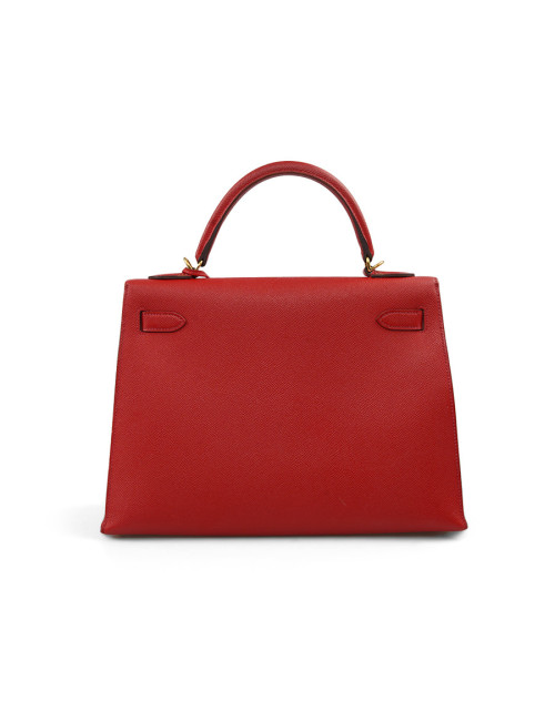 Kelly II sellier HERMES 32 Epsom rouge casaque