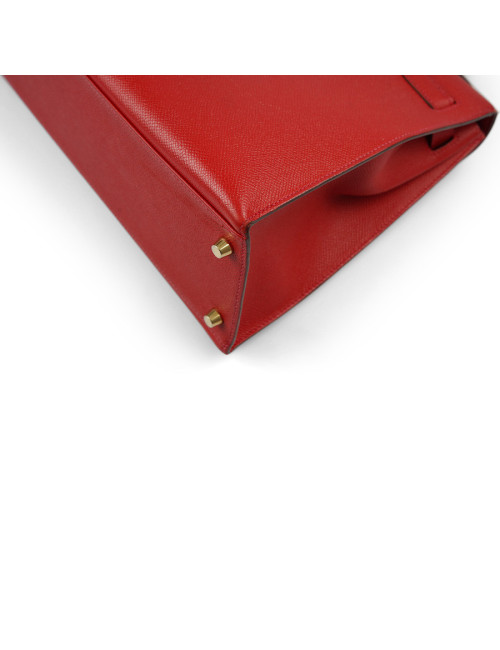 Kelly II sellier HERMES 32 Epsom rouge casaque