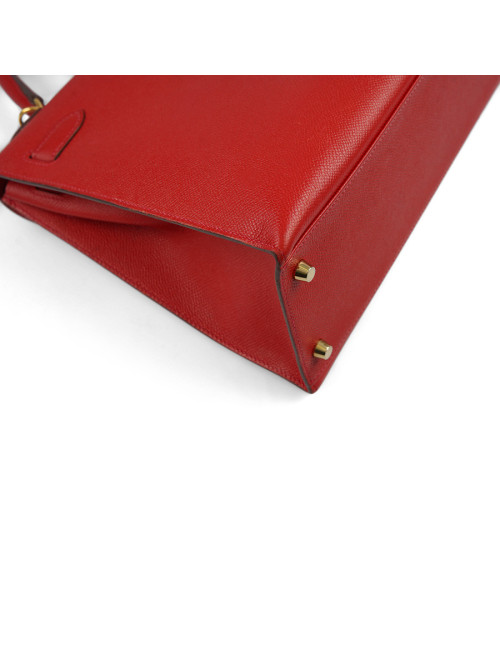 Kelly II sellier HERMES 32 Epsom rouge casaque